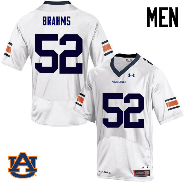 Men Auburn Tigers #52 Nick Brahms College Football Jerseys Sale-White